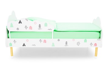 Кровать в детскую Stumpa Облако "Домики розовый, бирюзовый" в Вологде - предосмотр 1