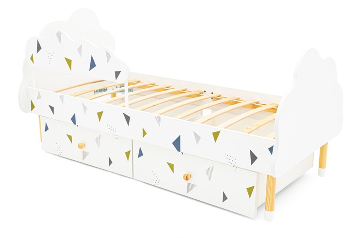 Кровать в детскую Stumpa Облако "Треугольники зеленый, синий" в Вологде - изображение 7