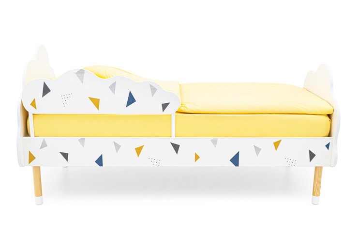 Кровать детская Stumpa Облако "Треугольники желтый, синий" в Вологде - изображение 1
