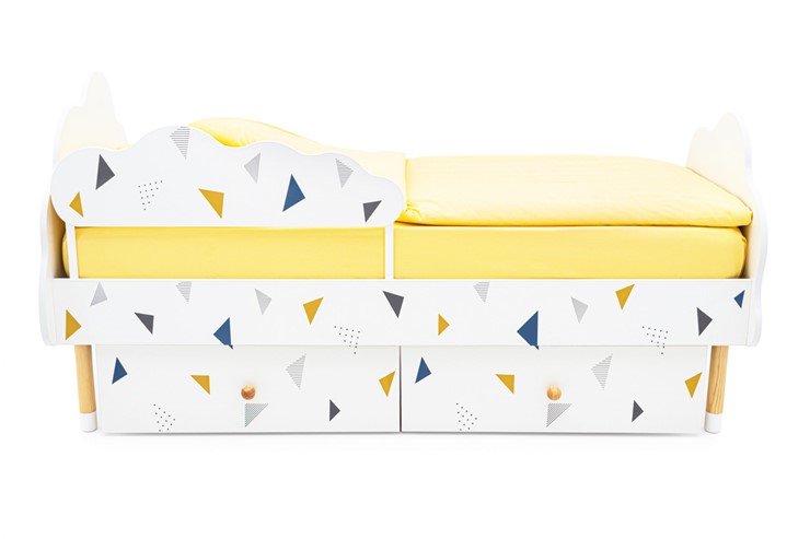 Кровать детская Stumpa Облако "Треугольники желтый, синий" в Вологде - изображение 8