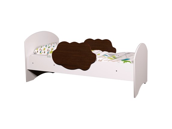 Кровать с бортиками Тучка, корпус Белый, фасад Венге в Вологде - изображение