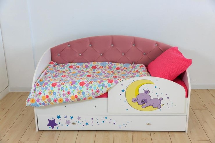 Кровать детская односпальная Звездочка с бортиком, Розовый в Вологде - изображение 6