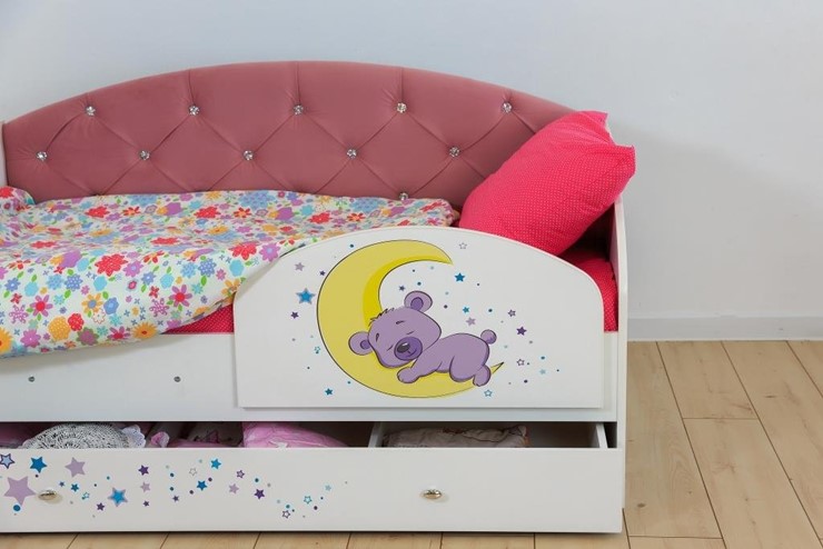 Кровать детская односпальная Звездочка с бортиком, Розовый в Вологде - изображение 7