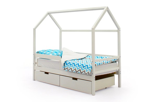 Кровать-домик в детскую Svogen белый в Вологде - изображение