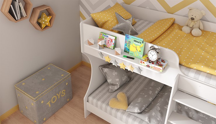 Кровать-чердак POLINI Kids Dream 1500 Белый в Вологде - изображение 3
