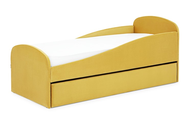 Мягкая кровать с ящиком Letmo горчичный (велюр) в Вологде - изображение 19