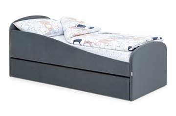 Мягкая кровать с ящиком Letmo графит (велюр) в Вологде - предосмотр