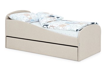 Кровать в детскую с ящиком Letmo карамель (рогожка) в Вологде - предосмотр
