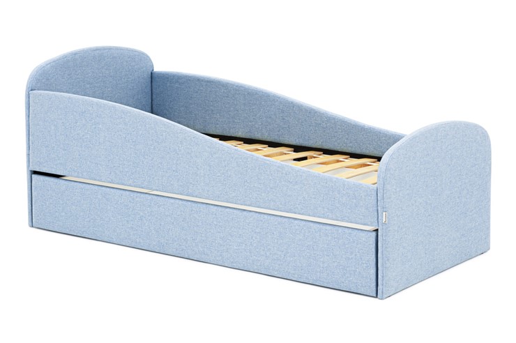 Мягкая кровать с ящиком Letmo небесный (рогожка) в Вологде - изображение 12