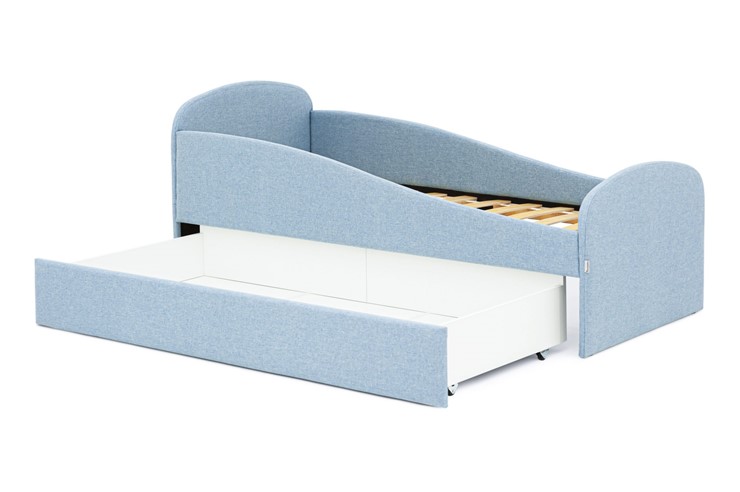 Мягкая кровать с ящиком Letmo небесный (рогожка) в Вологде - изображение 15
