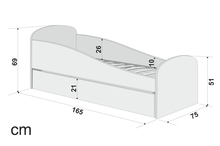 Мягкая кровать с ящиком Letmo небесный (рогожка) в Вологде - изображение 7