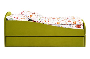 Кровать в детскую с ящиком Letmo оливковый (велюр) в Вологде - предосмотр 10