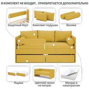 Мягкая кровать Soffal горчичный (велюр) в Вологде - предосмотр 22