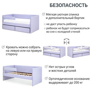 Кровать в детскую Soffal нежная сирень (микрошенилл) в Вологде - предосмотр 20