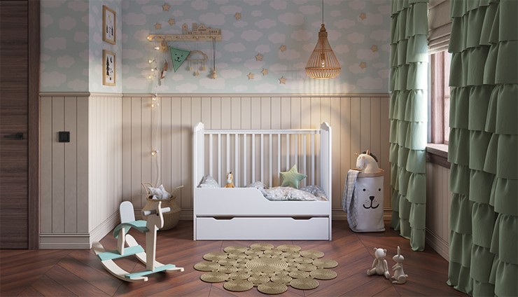 Кроватка для новорожденных POLINI Kids Simple 310-01 Белый в Вологде - изображение 9