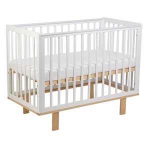 Кровать для новорожденных серия 3400 POLINI Kids Simple 340 Белый / Натуральный в Вологде - предосмотр 4