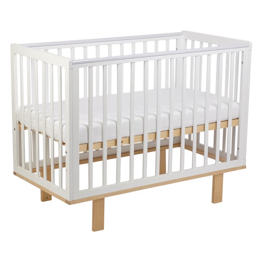 Кровать для новорожденных серия 3400 POLINI Kids Simple 340 Белый / Натуральный в Вологде - изображение 4