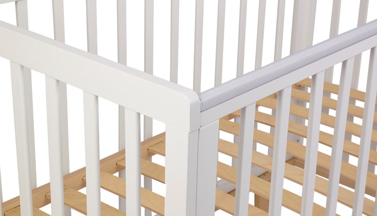 Кровать для новорожденных серия 3400 POLINI Kids Simple 340 Белый / Натуральный в Вологде - изображение 7