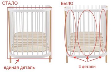 Кроватка в детскую POLINI Kids Simple 350 Белый / Бук в Вологде - предосмотр 16