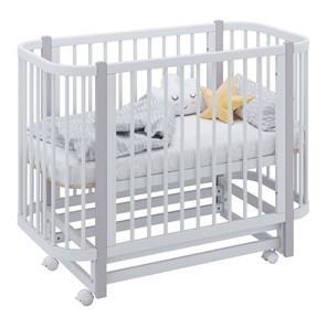 Кроватка в детскую POLINI Kids Simple 350 Белый / Серый в Вологде - предосмотр