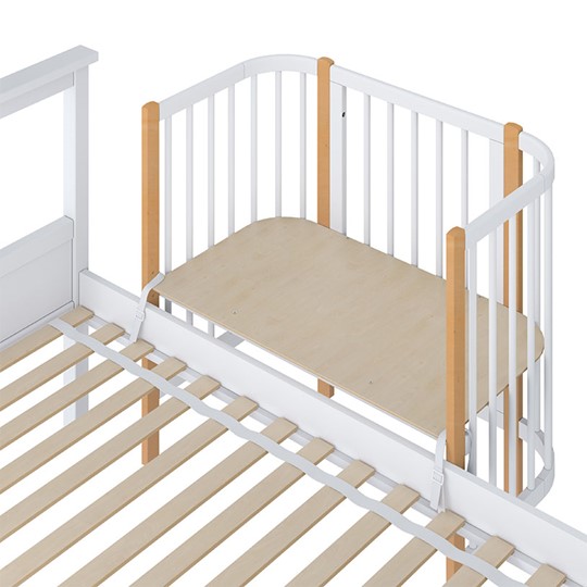 Приставная кровать POLINI Kids Simple 105 Белый / Бук в Вологде - изображение 3