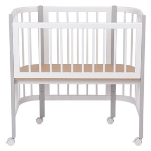 Кроватка детская приставная POLINI Kids Simple 105 Белый / Серый в Вологде - предосмотр 3