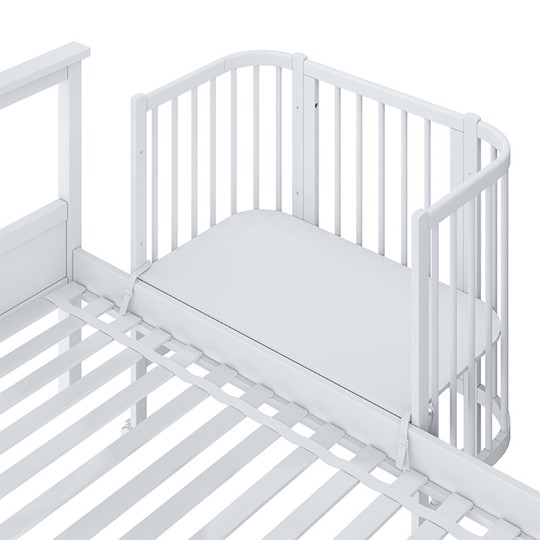 Кроватка детская приставная POLINI Kids Simple 120 Белый в Вологде - изображение 5