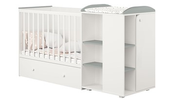 Многофункциональная кровать с комодом POLINI Kids Ameli 800 Белый / Серый, серия AMELI в Вологде - предосмотр 1