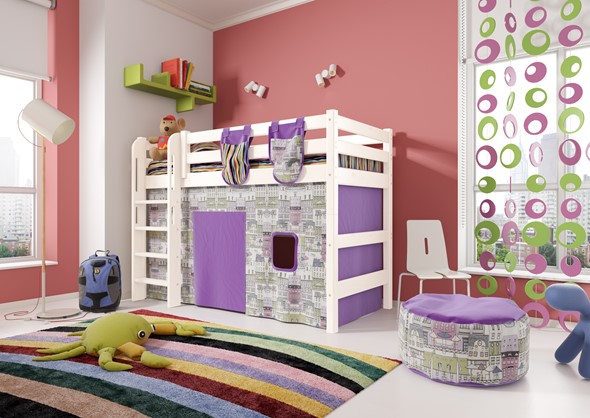 Кровать-чердак в детскую Соня,  Вариант 5 Белый в Вологде - изображение