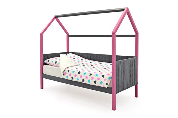 Детская кровать-домик «Svogen лаванда-графит» мягкая в Вологде - изображение