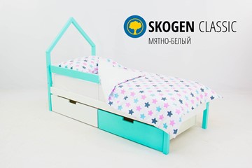 Детская кровать-домик мини Skogen белый-мятный в Вологде