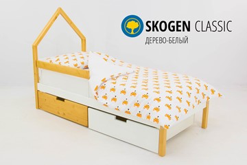 Кровать-домик детская мини Skogen белый-дерево в Вологде - предосмотр