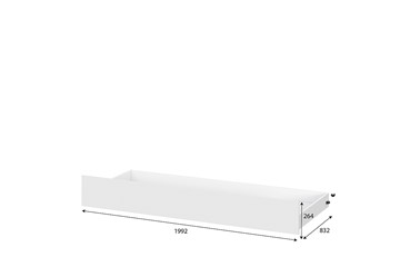 Кровать детская выкатная Токио, белый текстурный (одинарная (0,9х2,0) + выкатная) в Вологде - предосмотр 4