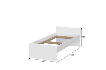 Кровать детская выкатная Токио, белый текстурный (одинарная (0,9х2,0) + выкатная) в Вологде - предосмотр 3