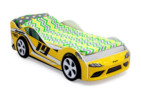 Кровать-машина в детскую Супра желтая в Вологде - изображение