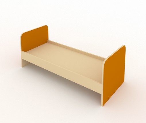 Кровать детская К1 ПВХ Беж+Оранжевый в Вологде - изображение