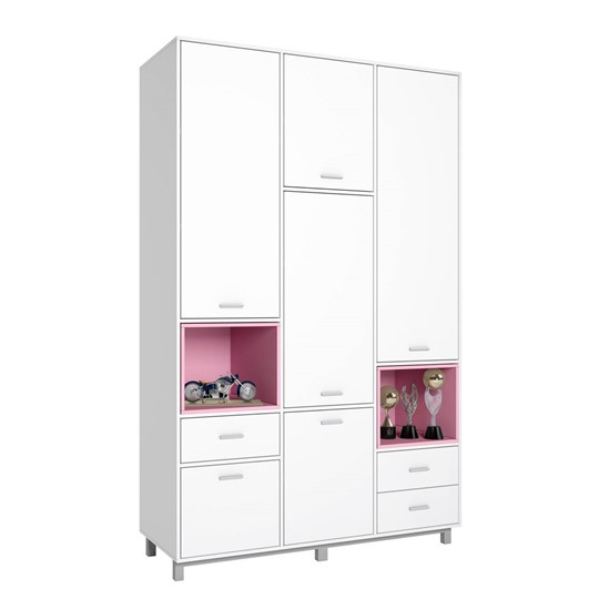Подростковая мебель POLINI Kids Mirum №7 Белый / Серый / Розовый в Вологде - изображение 1