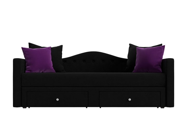 Детский диван Дориан, Черный/Фиолетовый (Микровельвет) в Вологде - изображение 1