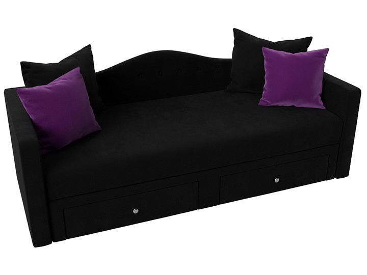 Детский диван Дориан, Черный/Фиолетовый (Микровельвет) в Вологде - изображение 4