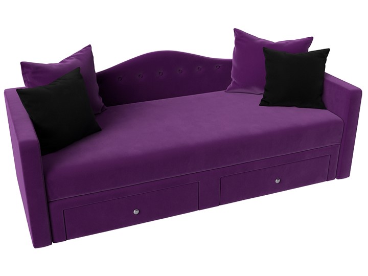 Диван-кровать Дориан, Фиолетовый/Черный (Микровельвет) в Вологде - изображение 4
