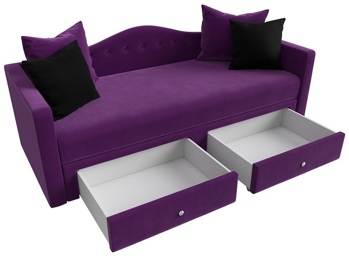 Диван-кровать Дориан, Фиолетовый/Черный (Микровельвет) в Вологде - изображение 5