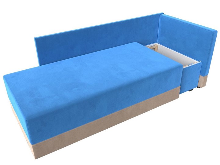 Диван-кровать Никас, Голубой/Бежевый (Велюр) в Вологде - изображение 1