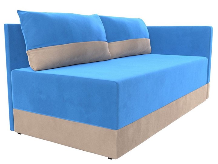 Диван-кровать Никас, Голубой/Бежевый (Велюр) в Вологде - изображение 4