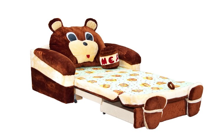 Диван детский Медведь с подушкой, ширина 120 см в Вологде - изображение 2