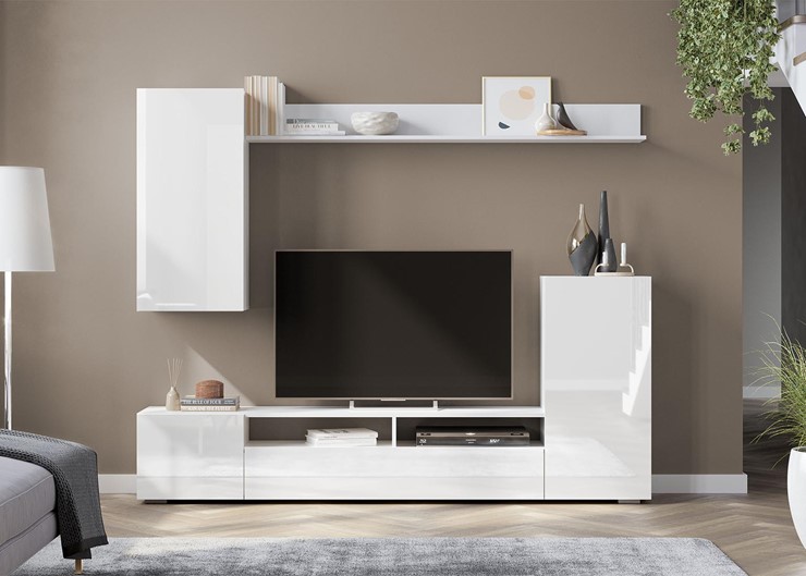 Набор мебели в гостиную МГС-4, белый/белый глянец в Вологде - изображение 2