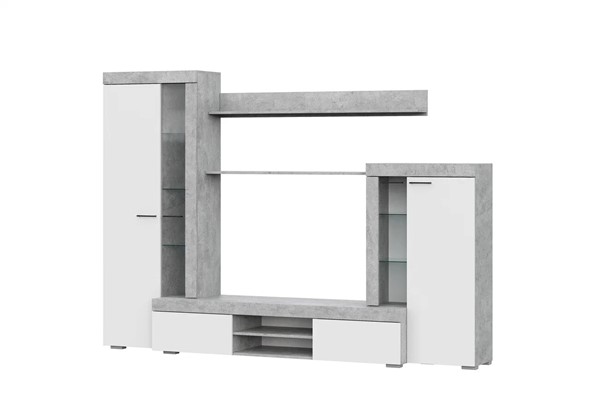 Гостиная МГС-5, цемент светлый/белый в Вологде - изображение