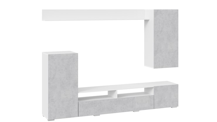 Стенка Моретти (Белый, Цемент светлый) в Вологде - изображение 2