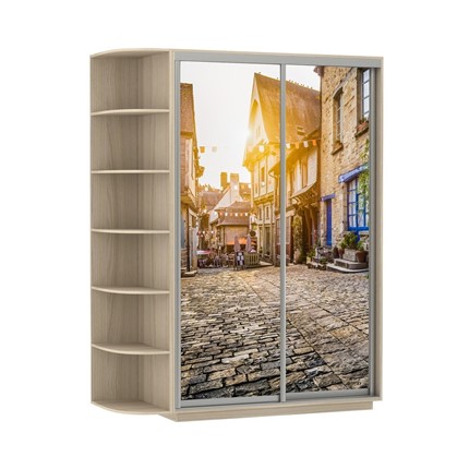 Шкаф двухдверный Экспресс 1500x600x2200, со стеллажом, Улица/шимо светлый в Вологде - изображение