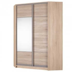Угловой шкаф Аларти (YA-198х1250 (602) (6) Вар. 3; двери D3+D4), с зеркалом в Вологде - предосмотр