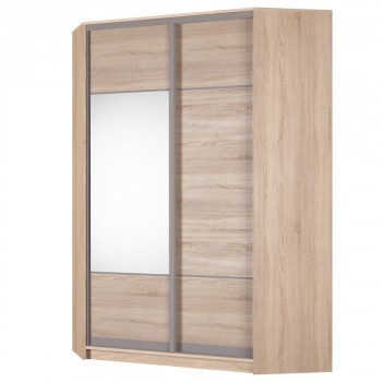 Угловой шкаф Аларти (YA-198х1250 (602) (6) Вар. 3; двери D3+D4), с зеркалом в Вологде - изображение